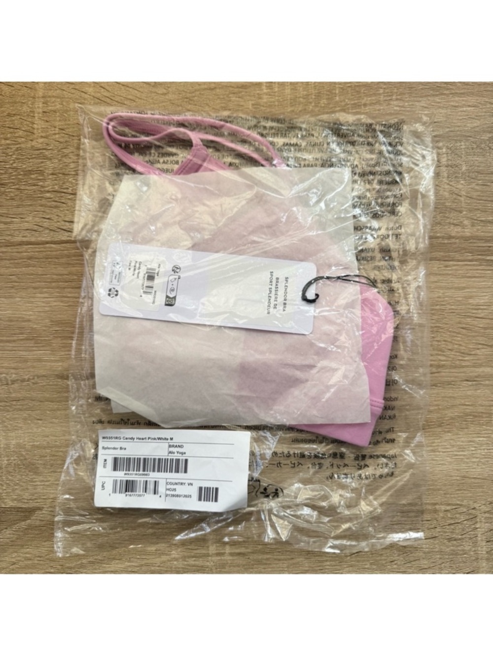 NWT Alo Yoga Splendor Bra Top in Candy Heart Pink Medium - Picture 9 of 13